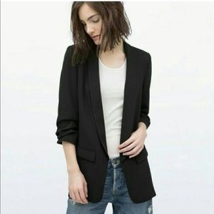 Zara Ruched Sleeve Blazer XS